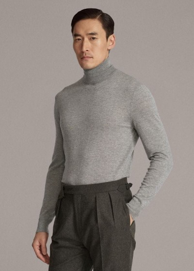 Sueter Ralph Lauren Hombre Grises Claro - Cashmere Turtleneck - BOHAZ3425